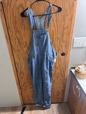 Dickies relaxed straight leg blue denim overalls